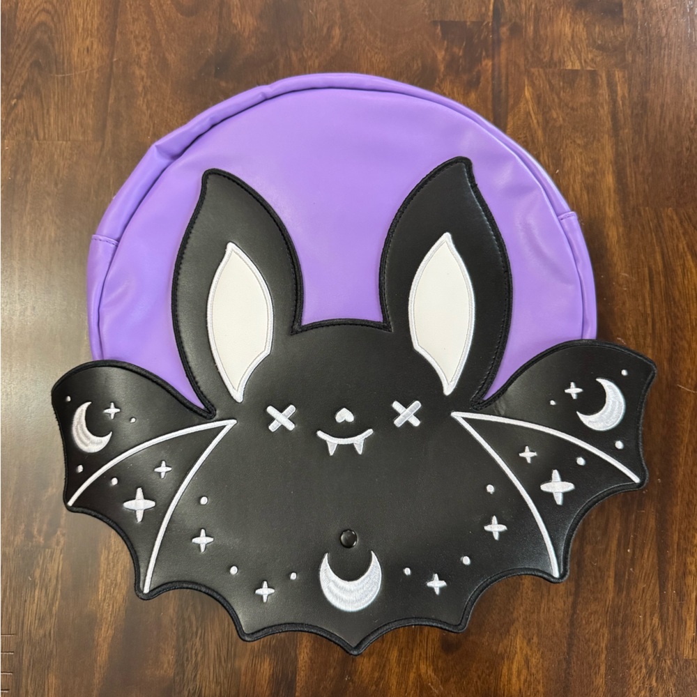 Em & Sprout Black and Purple Bat Backpack